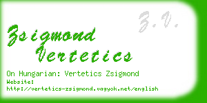 zsigmond vertetics business card